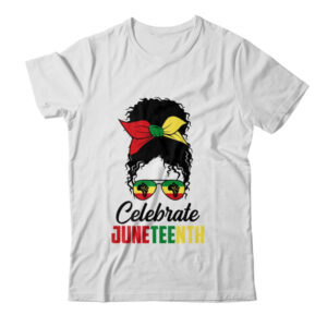 Black Women Messy Bun Hair Juneteenth Independence Day Classic T Shirt White 600x.jpg