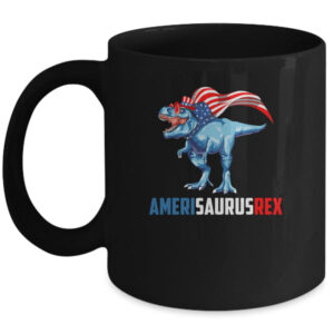 4th Of July T Rex Dinosaur Amerisaurus Rex Boys Kids Men Mug 11oz Mug Black 600x.jpg