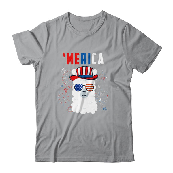 USA Patriotic American Llama July 4th Alpaca Classic T Shirt Sport Grey 600x.jpg