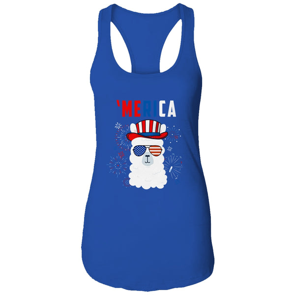 USA Patriotic American Llama July 4th Alpaca Women s Ideal Racerback Tank Royal 600x.jpg