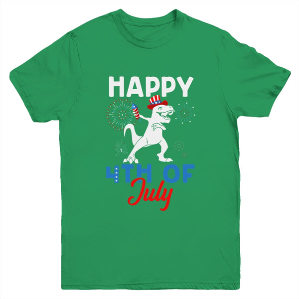 Happy 4th Of July T Rex Patriotic Funny Boys Kids Youth Youth T Shirt Irish Green 600x.jpg