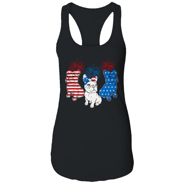French Bulldog American Flag 4th Of July Independence Day Women s Ideal Racerback Tank Black 600x.jpg