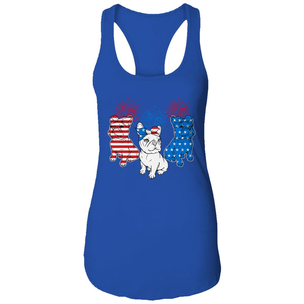 French Bulldog American Flag 4th Of July Independence Day Women s Ideal Racerback Tank Royal 600x.jpg