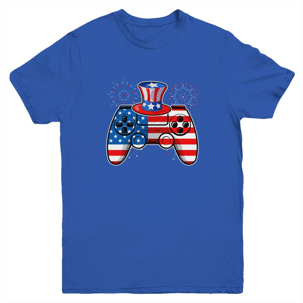 Video Game 4th Of July Gaming Funny Boys Kids Teens Gamer Youth Youth T Shirt Royal 600x.jpg