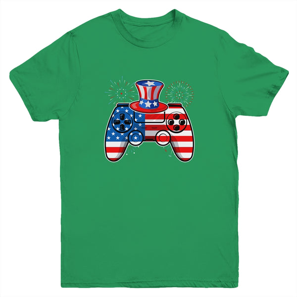 Video Game 4th Of July Gaming Funny Boys Kids Teens Gamer Youth Youth T Shirt Irish Green 600x.jpg