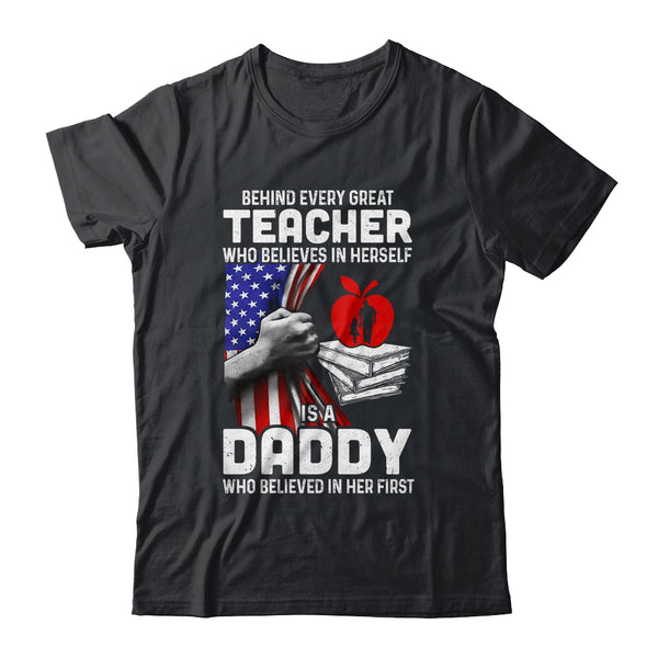 Behind Every Great Teacher Is A Great Mom July Of 4th Classic T Shirt Black 600x.jpg