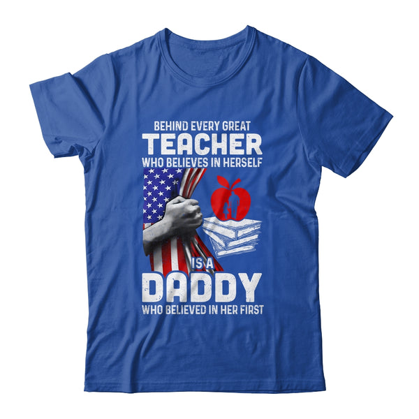 Behind Every Great Teacher Is A Great Mom July Of 4th Classic T Shirt Royal 600x.jpg