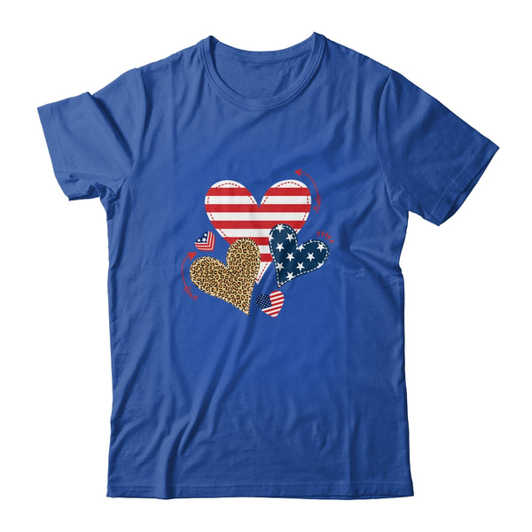Leopard American Flag Hearts Cute 4Th Of July For Women Classic T Shirt Royal 600x.jpg