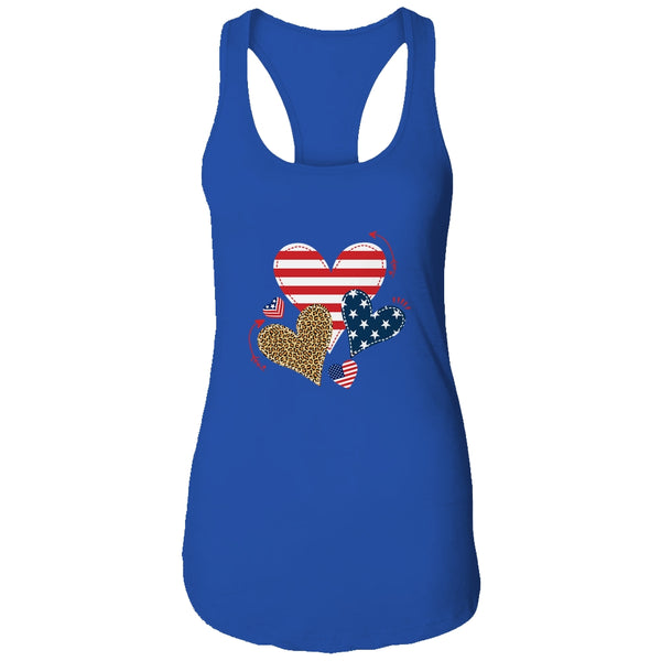 Leopard American Flag Hearts Cute 4Th Of July For Women Women s Ideal Racerback Tank Royal 600x.jpg
