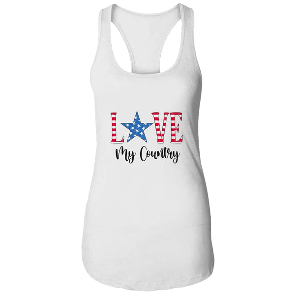 4Th Of July Independence Day Patriotic Love My Country Women s Ideal Racerback Tank White 600x.jpg