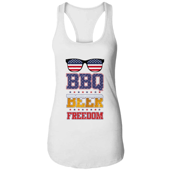 BBQ Beer Freedom Shirt USA America 2020 Proud American Women s Ideal Racerback Tank White 600x.jpg
