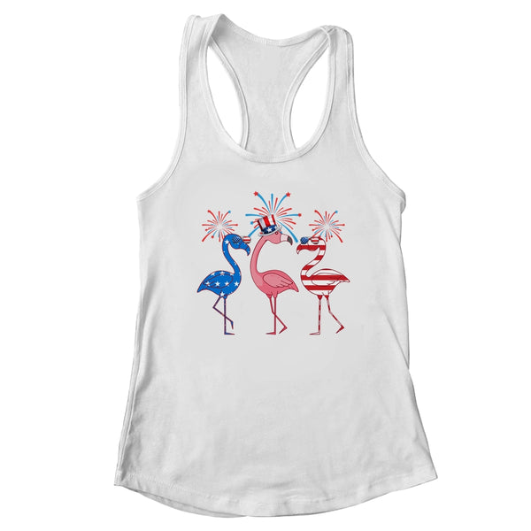 Flamingo American Flag Shadow The 4th July 2021 Funny Women s Ideal Racerback Tank White 600x.jpg