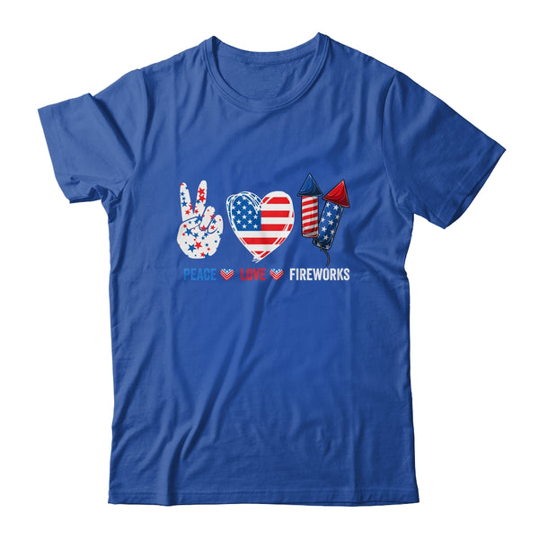Peace Love Fireworks 4th Of July Celebration Classic T Shirt Royal 600x.jpg