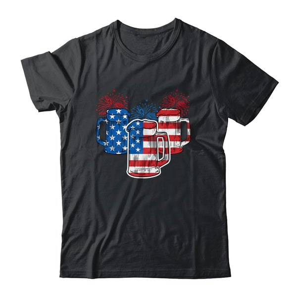Beer American Flag 4th Of July Men Women Merica USA Classic T Shirt Black 600x.jpg