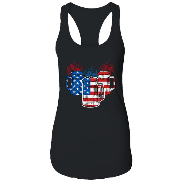 Beer American Flag 4th Of July Men Women Merica USA Women s Ideal Racerback Tank Black 600x.jpg