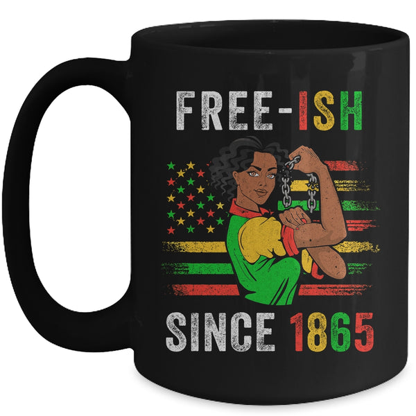 Juneteenth Free Ish Since 1865 Black Pride Women Mug 15oz Mug Black 600x.jpg