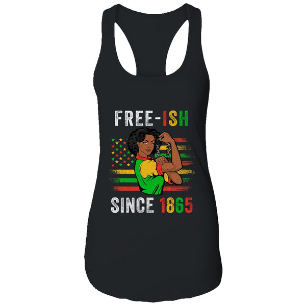 Juneteenth Free Ish Since 1865 Black Pride Women Women s Ideal Racerback Tank Black 600x 1.jpg