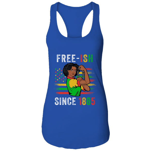 Juneteenth Free Ish Since 1865 Black Pride Women Women s Ideal Racerback Tank Royal 600x 1.jpg
