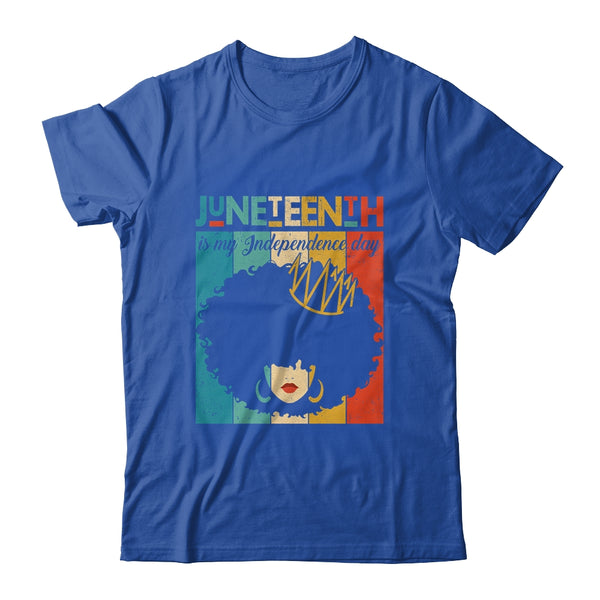 Juneteenth My Independence Day Retro Afro Melanin Classic T Shirt Royal 600x.jpg