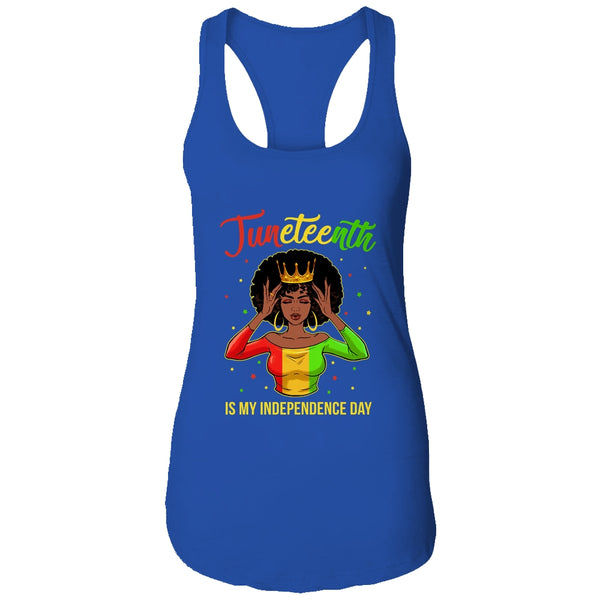 Juneteenth Is My Independence Day Black Girl Black Queen Women s Ideal Racerback Tank Royal 600x 1.jpg