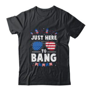 Funny 4th Of July I m Just Here To Bang USA Flag Sunglasses Classic T Shirt Black 600x.jpg