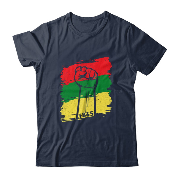 Juneteenth My Ancestors Free Black African Flag Pride Classic T Shirt Navy 600x.jpg
