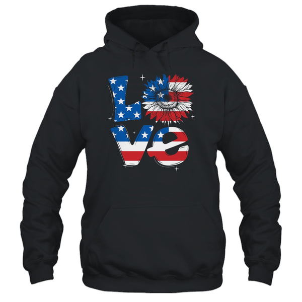 4th Of July Love Sunflower Patriotic American Flag Pullover Hoodie Black 600x.jpg