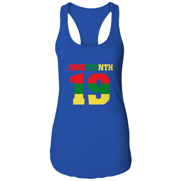 Juneteenth Ancestors Black Pride African American June 19 Women s Ideal Racerback Tank Royal 600x.jpg