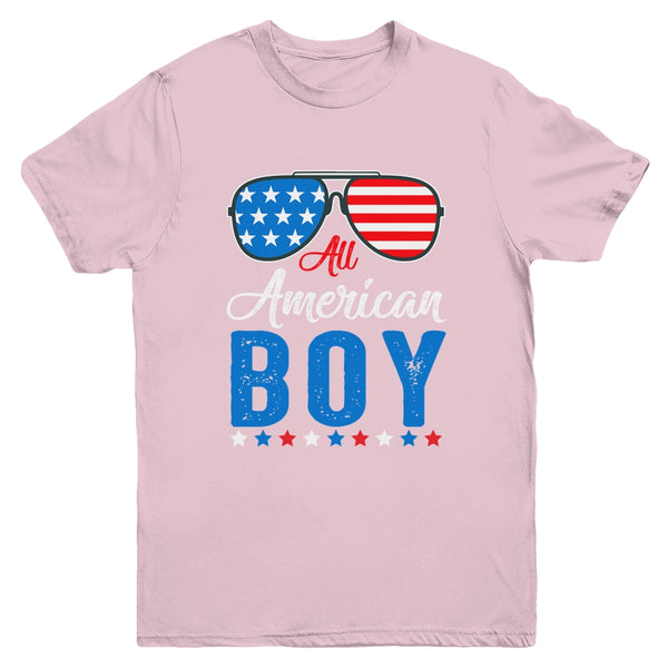 All American Boy 4th Of July Boy Kids Teens Sunglasses Youth Youth T Shirt Light Pink 600x.jpg