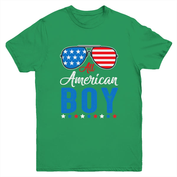 All American Boy 4th Of July Boy Kids Teens Sunglasses Youth Youth T Shirt Irish Green 600x.jpg