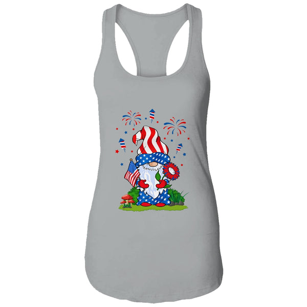 Gnomes 4th Of July Women Gnome Lover Girls American Flag Women s Ideal Racerback Tank Heather Grey 600x.jpg