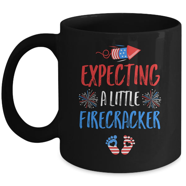 Expecting A Little Firecracker July Of 4th Pregnancy Party Mug 11oz Mug Black 600x.jpg