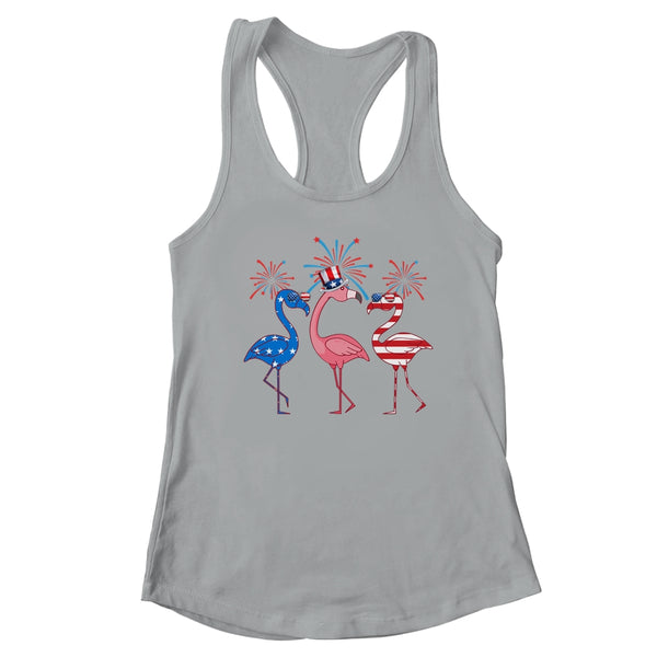 Flamingo American Flag Shadow The 4th July 2021 Funny Women s Ideal Racerback Tank Heather Grey 600x 1.jpg