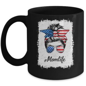 Mom Life Messy Bun America Flag Mothers Day 4th Of July Mug 11oz Mug Black 600x 1.jpg