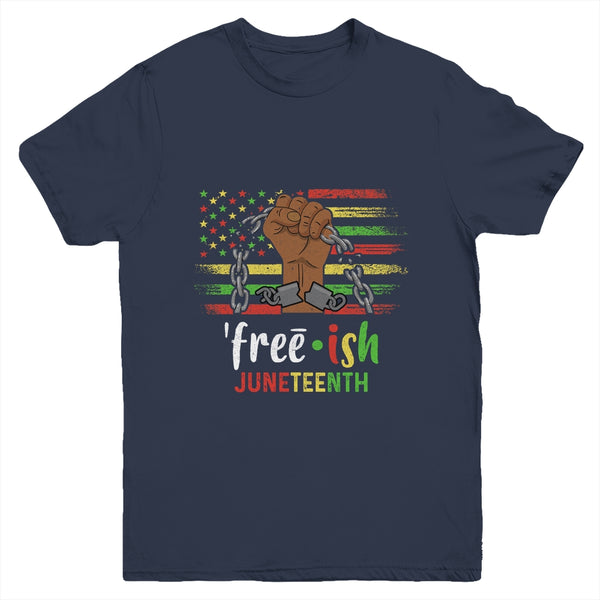 Free Ish Juneteenth Black History Since 1865 Youth Youth T Shirt Navy 600x 1.jpg