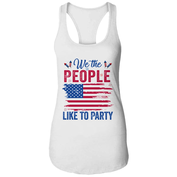 4Th Of July For Men Women Party Patriotic American Women s Ideal Racerback Tank White 600x.jpg