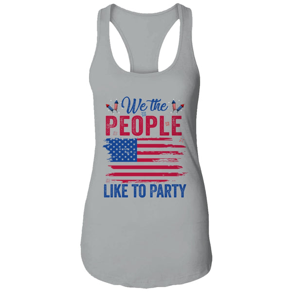 4Th Of July For Men Women Party Patriotic American Women s Ideal Racerback Tank Heather Grey 600x.jpg