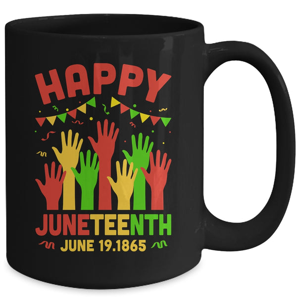 Happy Juneteenth Day Black Freedom African Mug 15oz Mug Black e2b917cb 8873 4955 809b f0239369520a 600x.jpg