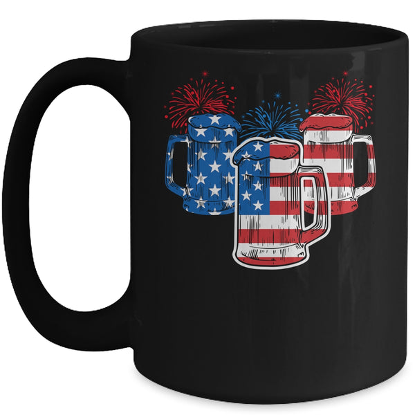 Beer American Flag 4th Of July Men Women Merica USA Mug 15oz Mug Black 600x 1.jpg
