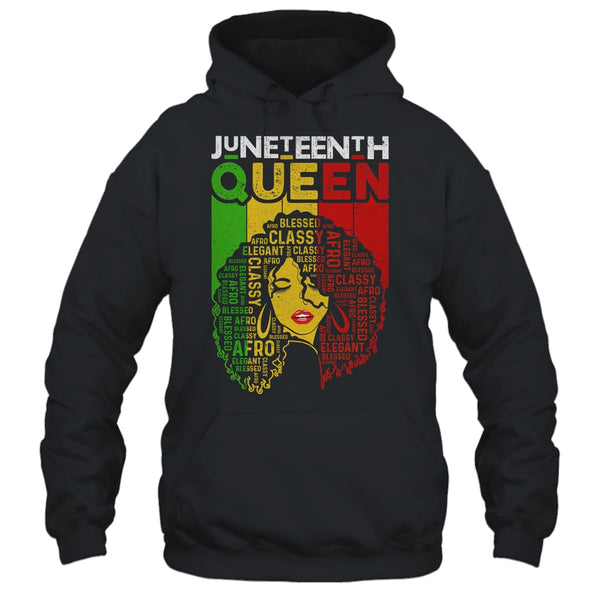Juneteenth Queen Afro Melanin Black Girl Magic Women Girls Pullover Hoodie Black 600x.jpg
