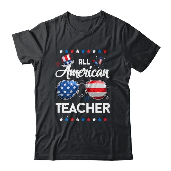 4th Of July All American Teacher Independence Day Classic T Shirt Black 600x 1.jpg