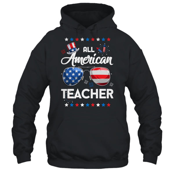 4th Of July All American Teacher Independence Day Pullover Hoodie Black 600x 1.jpg