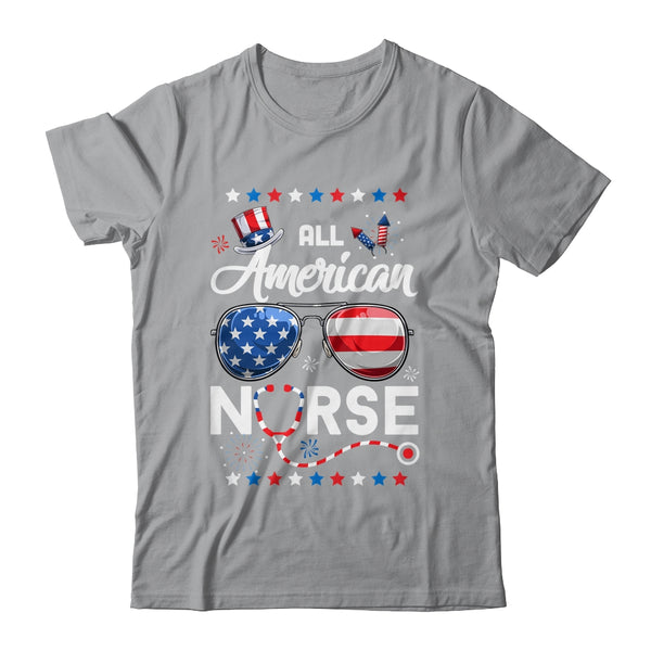 4th Of July All American Nurse Independence Day Classic T Shirt Sport Grey 600x.jpg