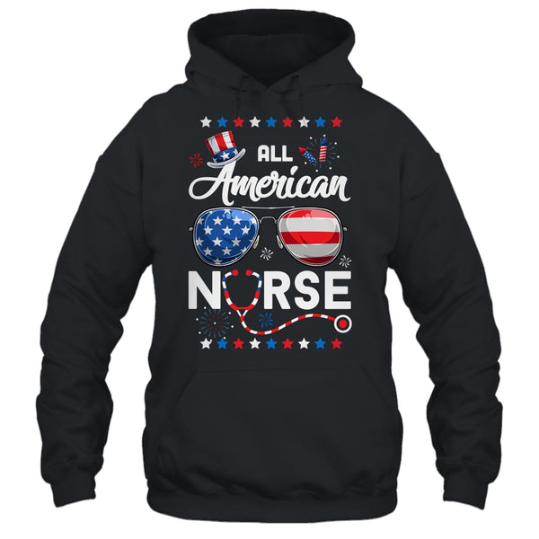 4th Of July All American Nurse Independence Day Pullover Hoodie Black 600x.jpg