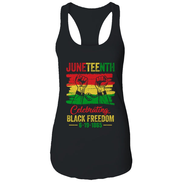 Juneteenth Celebrating Black African Freedom 1865 Flag Women s Ideal Racerback Tank Black 600x 1.jpg