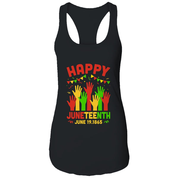 Happy Juneteenth Day Black Freedom African Women s Ideal Racerback Tank Black 600x 1.jpg