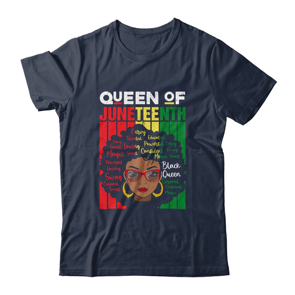 Queen Of Juneteenth Black Girl Magic Melanin Women Girls Classic T Shirt Navy 600x 1.jpg