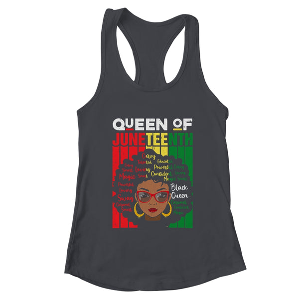 Queen Of Juneteenth Black Girl Magic Melanin Women Girls Women s Ideal Racerback Tank Black 600x 1.jpg