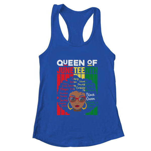 Queen Of Juneteenth Black Girl Magic Melanin Women Girls Women s Ideal Racerback Tank Royal 600x 1.jpg