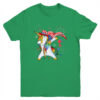 Dabbing Unicorn 4th of July American Flag Girls Youth Youth T Shirt Irish Green 600x.jpg